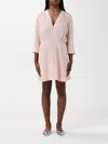 Zadig & Voltaire Rucas Jac Flash Heart Silk Dress In Pink