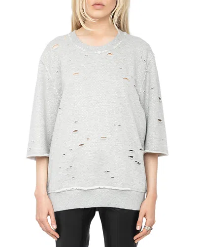 ZADIG & VOLTAIRE EDMOND DISTRESSED SWEATSHIRT