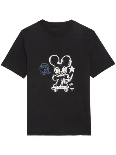 Zadig & Voltaire Edwin Happy Mouse T-shirt In Black