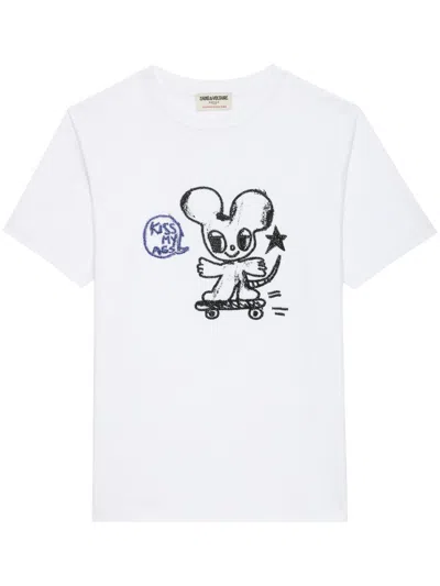 Zadig & Voltaire Edwin Happy Mouse T-shirt In White