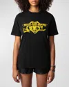 Zadig & Voltaire Edwin Hearts Tee In Noir