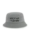 Zadig & Voltaire Embroidered-slogan Bucket Hat In Grey