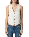 Zadig & Voltaire Emilie Cuir Froisse Leather Vest In Judo