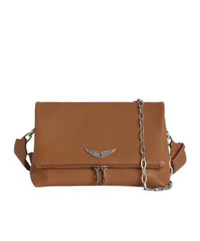 Zadig & Voltaire Flip Shoulder Bag In Brown