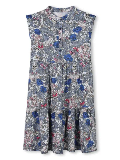 Zadig & Voltaire Kids' Floral-print Dress In 蓝色