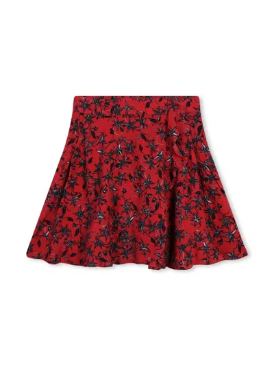 Zadig & Voltaire Kids' Floral-print Skirt In Red