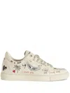 Zadig & Voltaire Fly On Love Tag Trainers In Neutrals