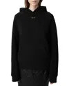 Zadig & Voltaire Georgy Pmo Rhinestone Wings Hoodie In Noir