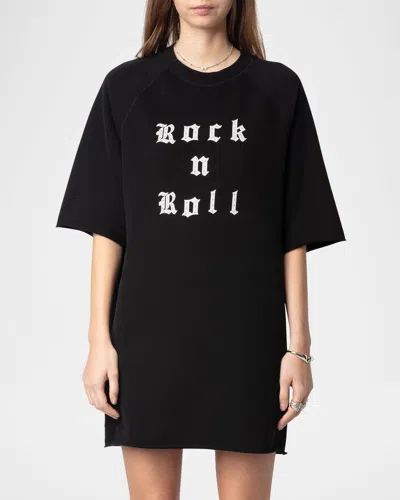 ZADIG & VOLTAIRE GRACE STUDDED ROCK N ROLL MINI DRESS