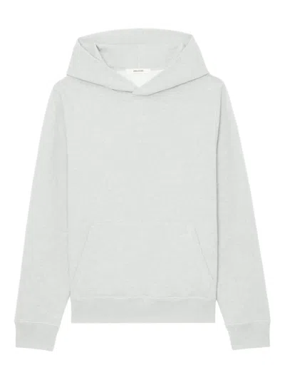 Zadig & Voltaire Graphic-print Organic-cotton Hoodie In Grey