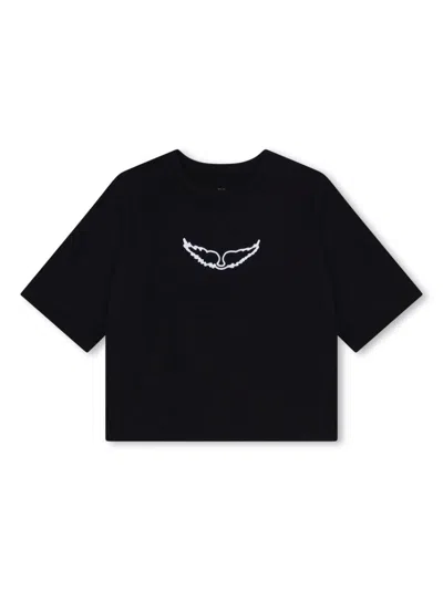 Zadig & Voltaire Kids' Graphic-print T-shirt In Black