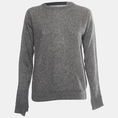 Pre-owned Zadig & Voltaire Grey Cashmere Blend Round Neck Sweater L