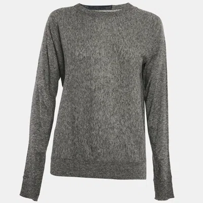 Pre-owned Zadig & Voltaire Grey Cashmere Full Sleeve Crisp Sweater L