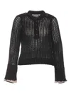 Zadig & Voltaire Halty Metallic Open-knit Pullover In Negro