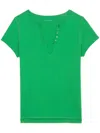 Zadig & Voltaire Henley T-shirt In Gazon