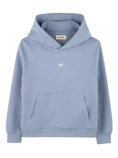 Zadig & Voltaire Kids' Hooded Sweatshirt In Blue