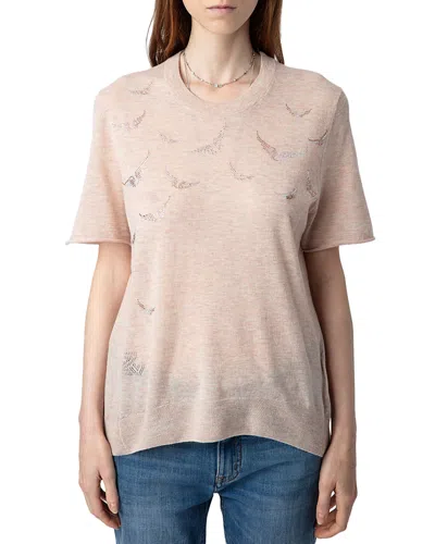 Zadig & Voltaire Ida Cashmere Tee In Sweet