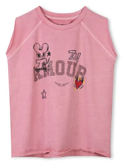 Zadig & Voltaire Kids' Illustration-print Vest In Pink