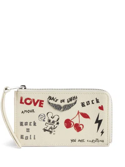 Zadig & Voltaire Illustration-print Wallet In Neutrals