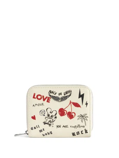 Zadig & Voltaire Illustration-print Wallet In Neutrals