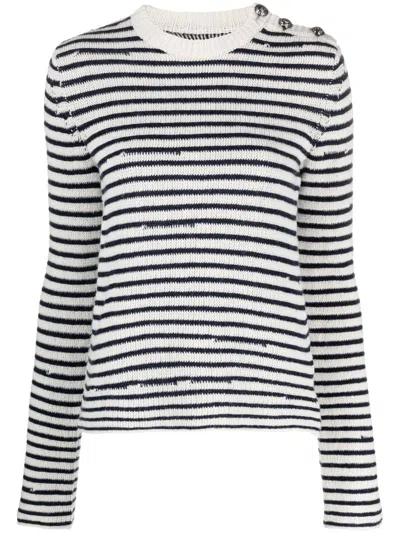 Zadig & Voltaire Jade Striped Jumper In White