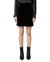 Zadig & Voltaire Jinette Velvet Mini Skirt In Noir