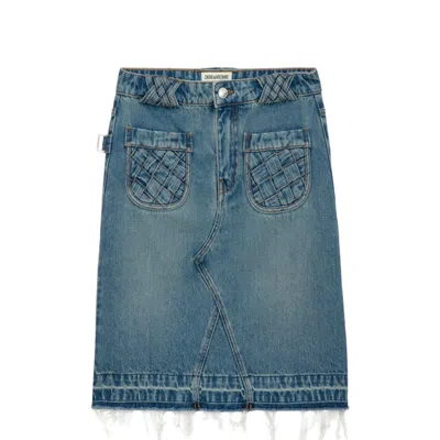 Zadig & Voltaire Jingle Midirock Aus Denim In Light Blue