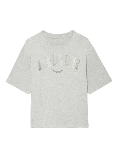 Zadig & Voltaire Kids' Jo Amour T-shirt In Grey