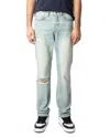 Zadig & Voltaire John Distressed Straight Fit Jeans In Light Blue In Light Blue