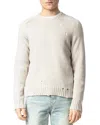 Zadig & Voltaire Jordan Merino Wool Destructed Sweater In Greige
