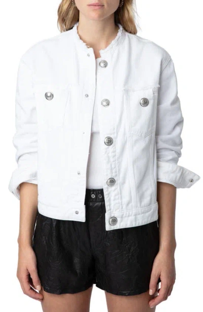 Zadig & Voltaire Kaely Raw Edge Denim Jacket In Judo