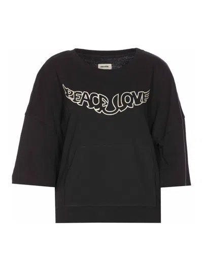 Zadig & Voltaire Flocked-slogan T-shirt In Black
