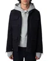 Zadig & Voltaire Keegan Moleskine Cotton Jacket In Encre