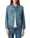 Zadig & Voltaire Kioka Denim Jacket In Light Blue