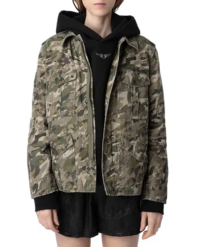 Zadig & Voltaire Krisa Camo Jacket In Grass