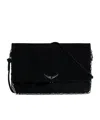 Zadig & Voltaire Large Rock Eternal Clutch Bag In Black
