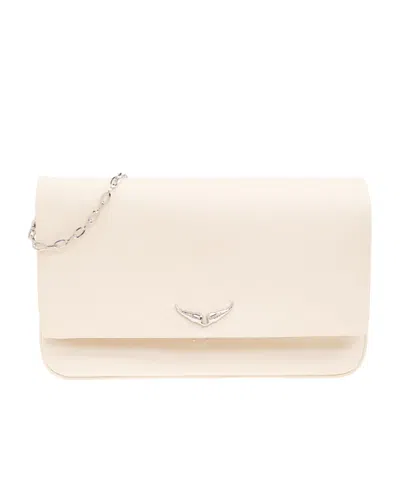 Zadig & Voltaire Large Rock Eternal Clutch Bag In White