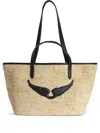 Zadig & Voltaire Large Wings Basket Beach Bag In Neutrals