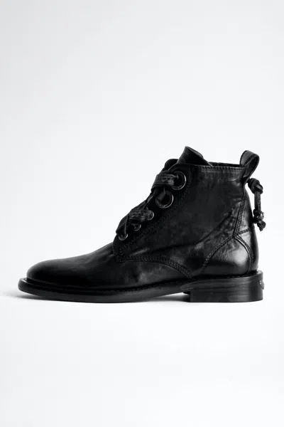 Zadig & Voltaire Laureen Roma Leather Boot In Black