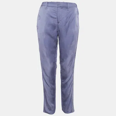 Pre-owned Zadig & Voltaire Lavender Floral Jacquard Trousers M In Purple