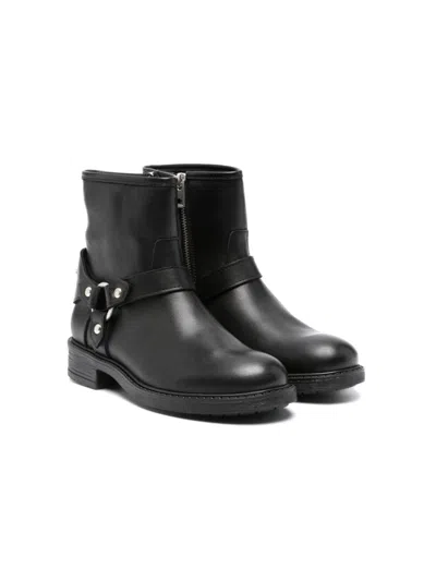 Zadig & Voltaire Kids' Leather Ankle Boots In Black