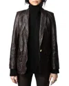 Zadig & Voltaire Verys Fróisse Leather Jacket In Land