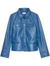 Zadig & Voltaire Womens Surf Liam Regular-fit Leather Jacket In Blue