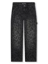 Zadig & Voltaire Leopard-print Straight-leg Jeans In Black