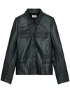 Zadig & Voltaire Liams Lambskin Leather Jacket In Green