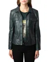Zadig & Voltaire Liams Lambskin Leather Jacket In Peaks