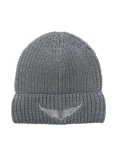 Zadig & Voltaire Kids' Logo-embroidered Beanie Hat In A39