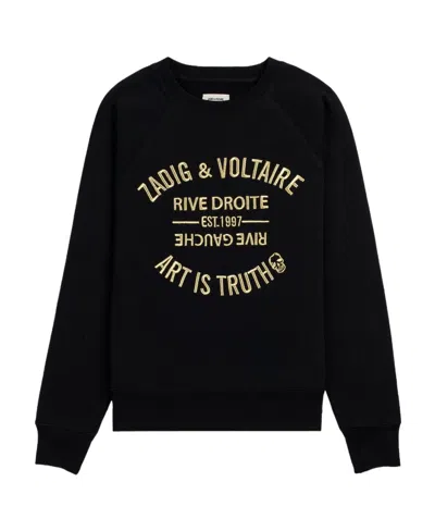 ZADIG & VOLTAIRE LOGO-EMBROIDERED ORGANIC-COTTON SWEATSHIRT