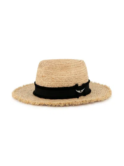 Zadig & Voltaire Kids' Logo-plaque Sun Hat In Neutrals