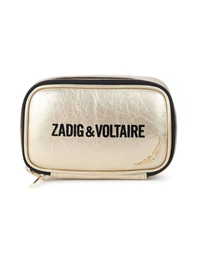Zadig & Voltaire Kids' Logo-print Shoulder Bag In Gold
